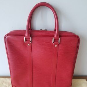 Louis Vuitton Rouge (red) Epi Leather Briefcase